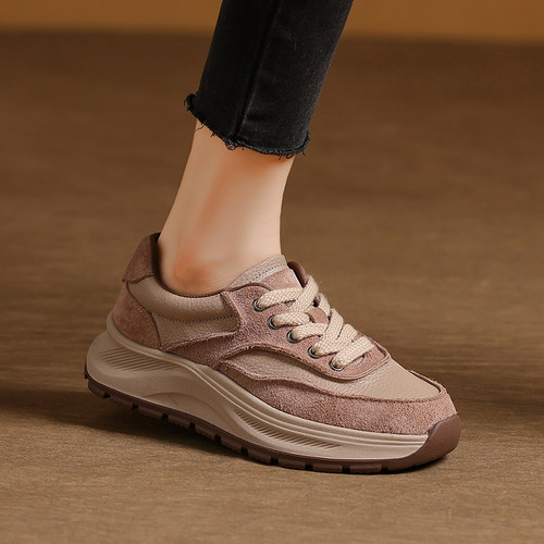 保暖舒适圆头阿甘鞋头层牛皮复古