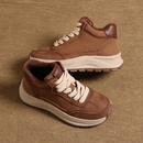 牛皮厚底高帮老爹鞋女加绒2025秋冬新款保暖棉鞋复古运动休闲女鞋