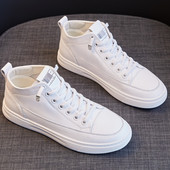 百搭休闲一脚蹬平底板鞋 女鞋 子女软底百搭2026新款 真皮高帮小白鞋