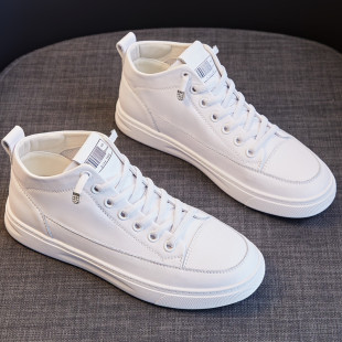 百搭休闲一脚蹬平底板鞋 女鞋 子女软底百搭2026新款 真皮高帮小白鞋