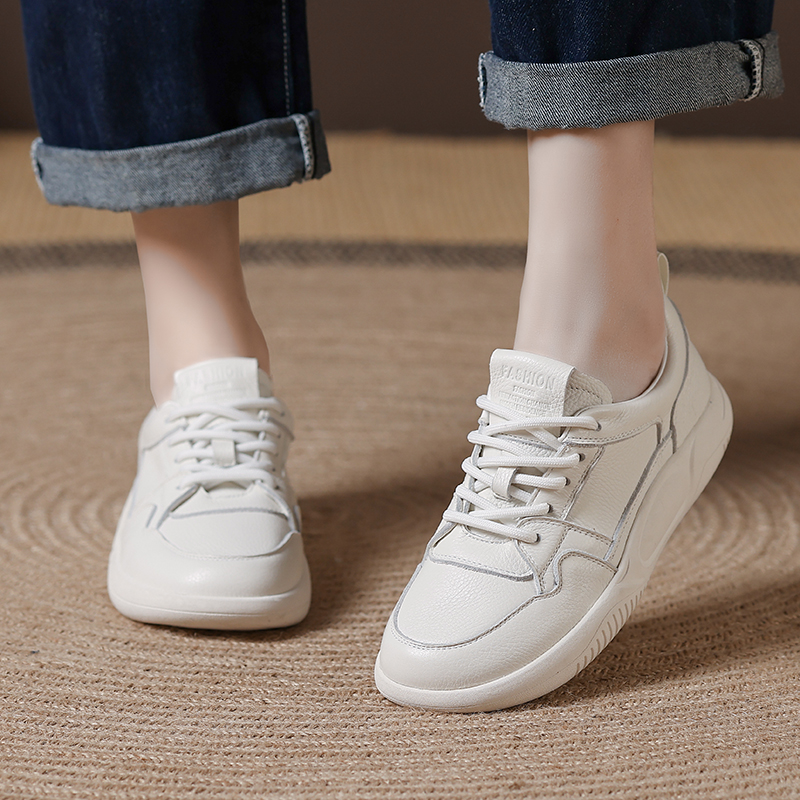 头层牛皮德训小单鞋女2025春夏