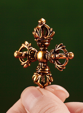 藏式十字金刚杵吊坠随身项链