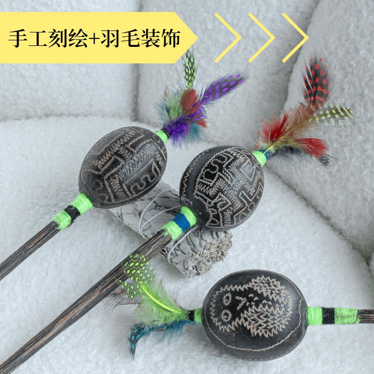 葫芦白噪音手工雕刻摇铃乐器