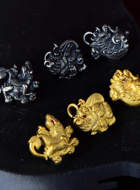 银饰小配件银大象吊坠