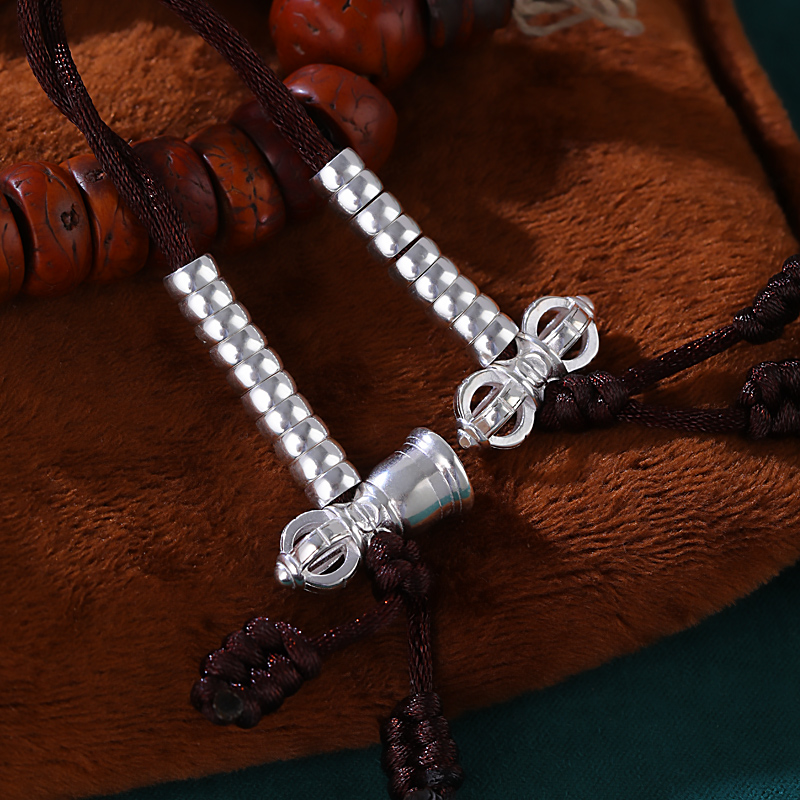 精致古风西藏饰品S925纯银手链计卡子数器传统手串配饰念珠