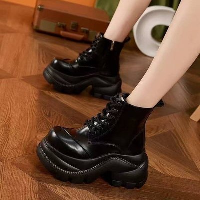 小个子厚底大头丑萌内增高马丁靴