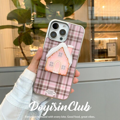 独与行原创粉色格子适用于苹果17pro手机壳iphone17小众16手机壳亲肤磨砂ins风16promax全包壳磁吸壳