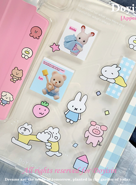 独与行原创韩国ins适用ipadpro11寸平板壳2024新款ipadair6亚克力磁吸搭扣华为matepad11.5S可竖屏多角度