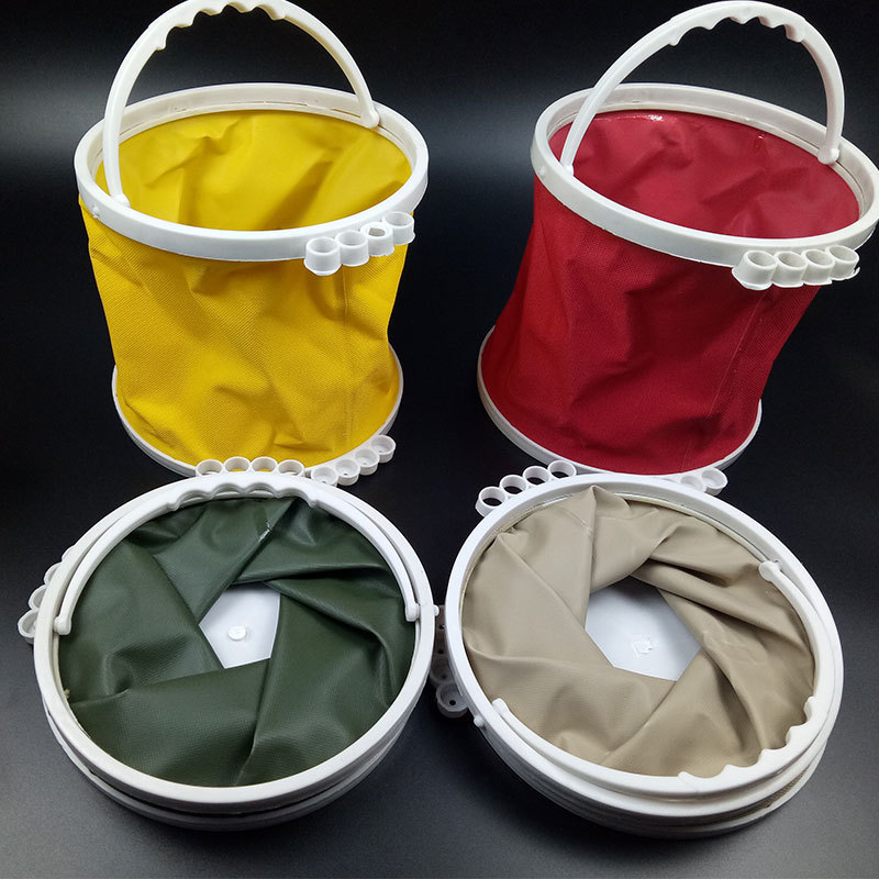 大号折叠洗笔桶 插笔式硬底帆布洗笔筒 美术绘画水桶 颜色随机