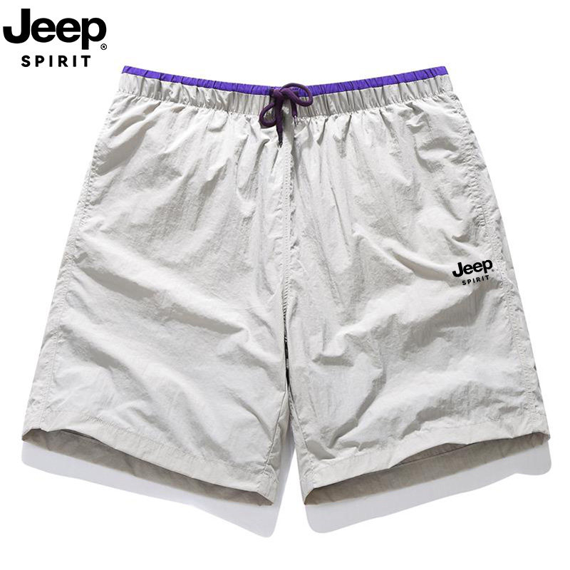 JEEP SPIRIT男宽松速干休闲短裤2026新款轻薄运动健身沙滩五分裤