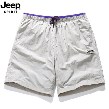 JEEP SPIRIT男宽松速干休闲短裤2026新款轻薄运动健身沙滩五分裤