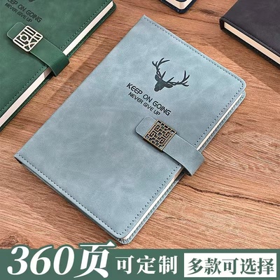 笔记本子超厚商务记事本办公会议记录本跨境鹿头A5日记本定制本子