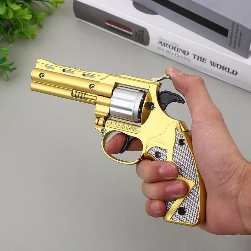 左轮侧开砸炮枪童年怀旧玩具枪金属砸响炮合金模型玩具枪模型摆件