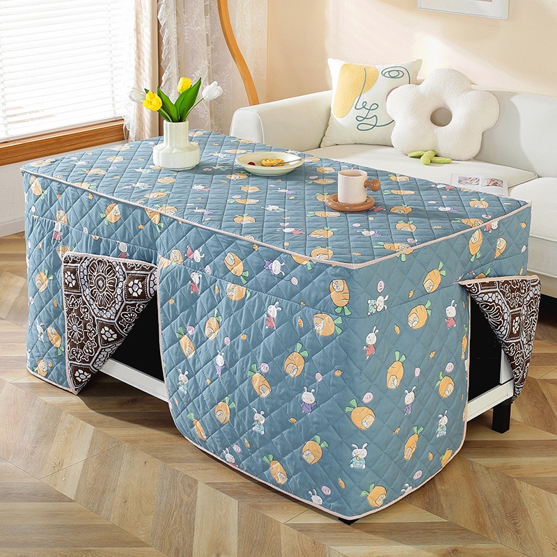 实木烤火桌子罩套电炉罩长方形加厚茶几冬季桌布家用取暖加绒罩