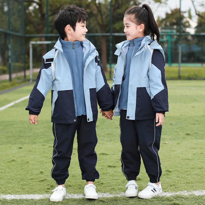 小学生班服冲锋衣三件套幼儿园园服秋冬装儿童校服套装三合一冬季