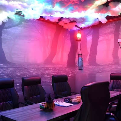 跨境雷云灯卧室电竞房LED雷云闪电云朵灯剧本杀DIY棉花氛围彩色灯