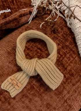 GINGERAIN 针织小围巾圣诞节日无毛猫德文搭配衣服用装饰毛线领巾