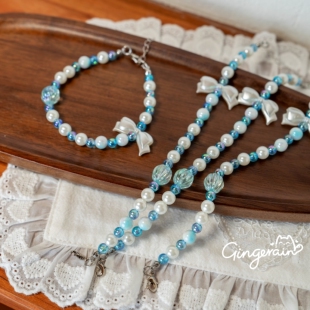 GINGERAIN  德文猫项链首饰挂坠无毛猫咪彩色项圈可调节