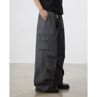 复古宽松阔腿百搭直筒休闲长裤 裤 男 25AW手套货物多口袋工装 UHUZZ