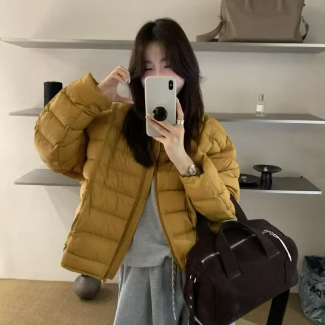 1988-绒圆领保暖新国标90白鸭绒拉链保暖羽绒服外套8809圆领排骨