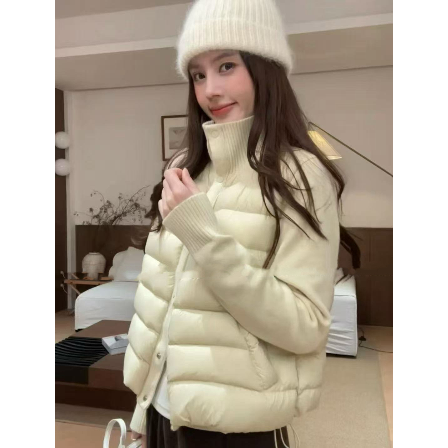 VI+（唯一家）-可溯源大爆款国标韩风高领排骨保暖羽绒服外套6033
