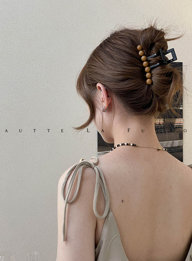 FUNCOCO｜气质发夹女后脑勺ins鲨鱼夹2025新款夹子头饰高级感抓夹