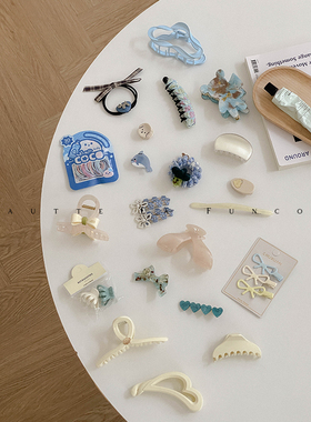 奶油冰淇淋~百搭贝壳白色发量少鲨鱼夹刘海发夹可爱发饰夏季新款