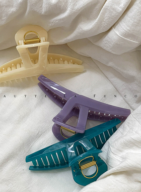 FUNCOCO｜15cm加大号发量多抓力强紧鲨鱼夹简约果冻色韩系高级感