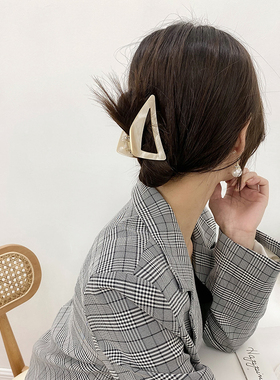 法式复古高级感醋酸镂空韩国日系三角大号抓夹气质发夹抓卡鲨鱼夹