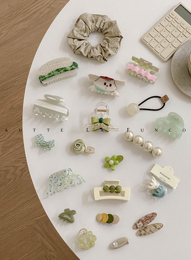 清新有氧冰绿色~夏季新款发饰合集韩国可爱女出游发夹前额刘海夹