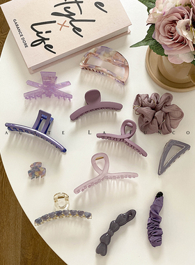 端庄大气の紫色｜2024网红爆款发夹竖式发卡女头饰品精致高端掐子