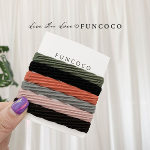 粗橡皮筋无接缝马尾发绳头绳发圈 不伤发宽版 好看 南瓜橘