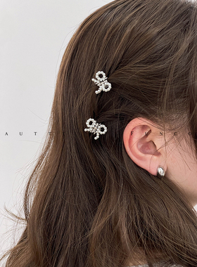 迷你蝴蝶珍珠迷你对夹公主头刘海碎发发卡韩版简约气质侧边夹女