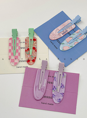 夏天水果无痕发夹侧边夹气质优雅刘海夹甜美帆船化妆头夹2024新款