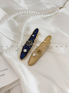 出口日本精致手作珍珠干花刘海发夹日系侧边夹子装饰梦幻新娘发卡