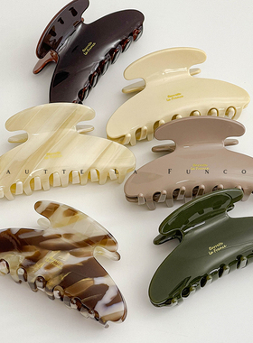 法式醋酸抓夹女2024新款高级感发夹后脑勺小号气质鲨鱼夹高端发饰