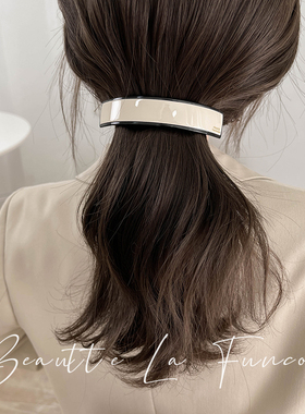 韩国气质小香风优雅气质醋酸低马尾扣发夹弹簧夹发饰后脑勺一字夹