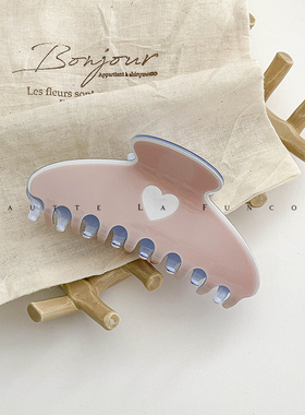 FUNCOCO｜绝美芋紫色~温柔爱心双色醋酸鲨鱼夹高级感发量少抓发夹