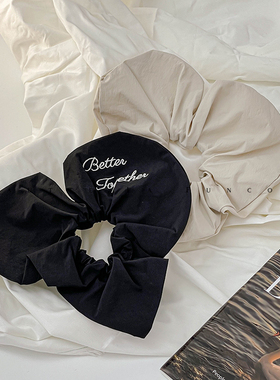 韩国进口正品小众爱心刺绣大肠发圈2024新款发饰甜美风女高端头绳