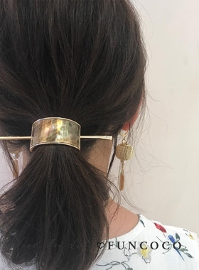 日本客户定制FUNCOCO网红贝壳高马尾神器盘发簪子韩国头饰发夹女