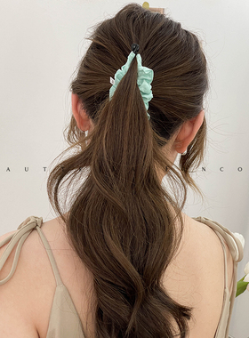 韩国褶皱夹子头饰防滑中号香蕉夹少发量马尾夹简约气质薄荷绿发夹