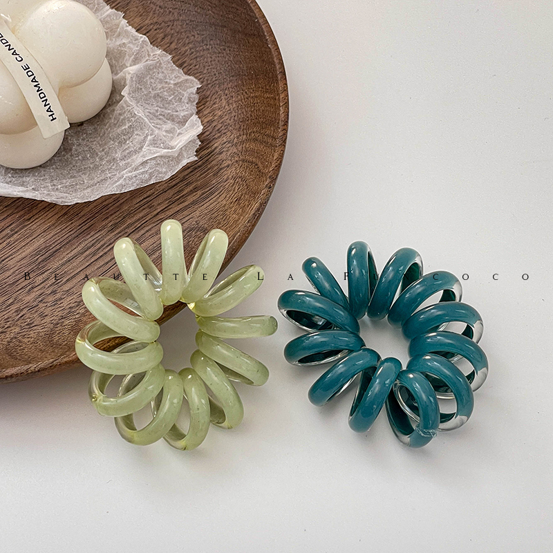 夏季彩色高弹力大电话线发圈女2024新款扎头发耐用橡皮筋头绳发饰