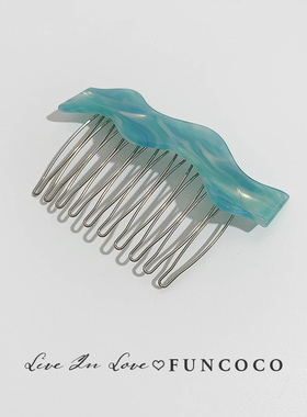 曲线简约盘头插梳醋酸发梳插夹头饰刘海发夹顶夹倒插发卡优雅气质