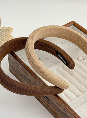 奶茶咖色发箍女2024年新款百搭外出高级感洋气时尚高颅顶头箍头饰