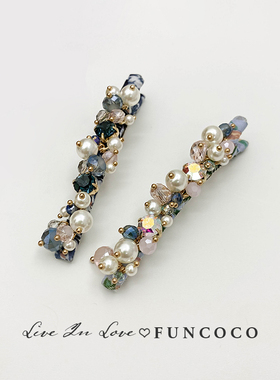 人间富贵花2024春夏新款碎花珍珠发夹韩国前额刘海头饰侧边夹发卡