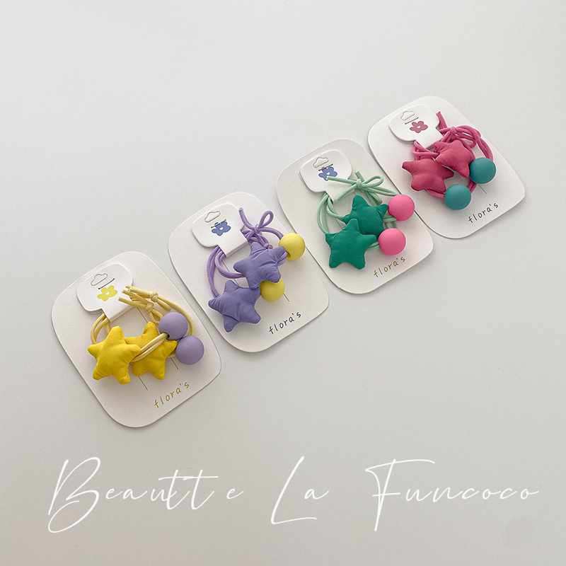 羽绒服面料甜美梦幻撞色儿童发圈