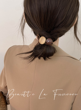 韩国新款头绳高级感发绳轻奢皮套女精致低马尾发饰绑发橡皮筋发圈