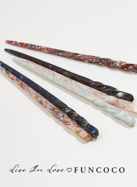 出口日韩醋酸发簪简约古风盘发百搭日常詹子头饰现代簪子素簪发张