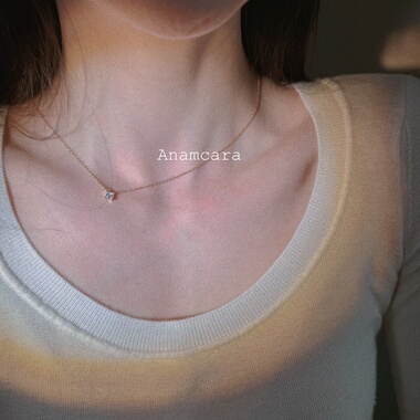 新日系公主方糖5A锆石超闪锁骨链