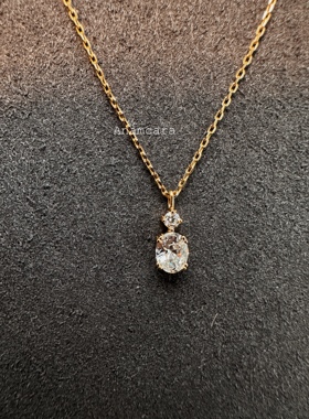 日系莫桑石四月生辰石超闪项链女